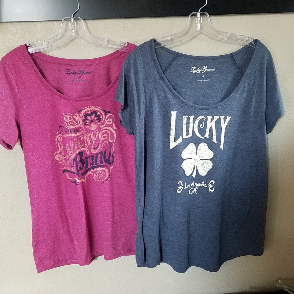 Lucky Brand ☆ SZ XL ☆ Two Logo Tees